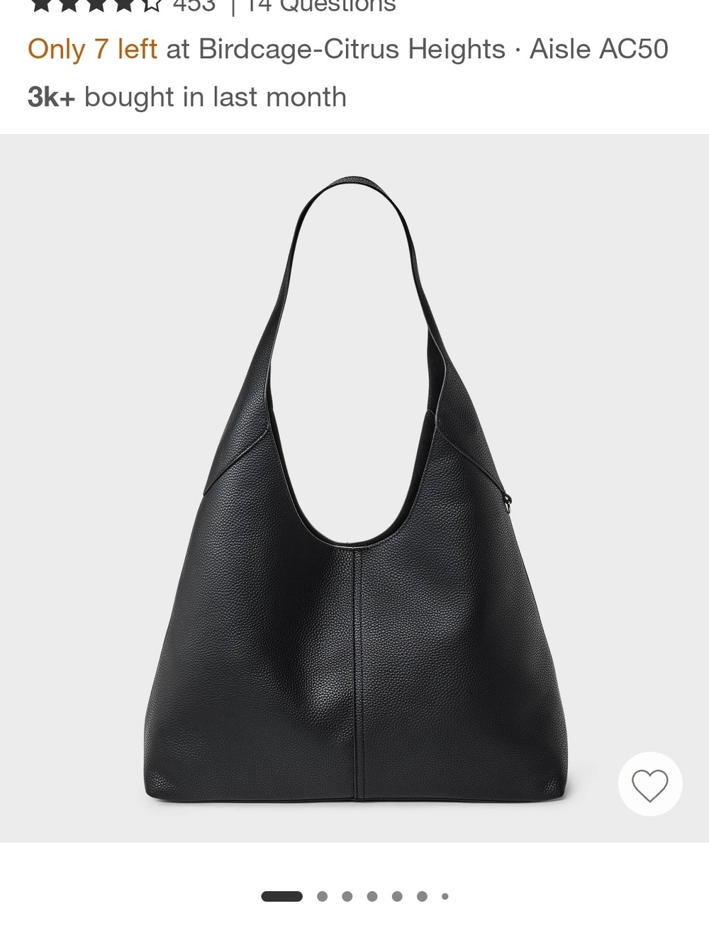 Classic Black Leather Shoulder Bag